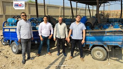 ضبط تروسيكلين محملين بـ 51 أسطوانات غاز لبيعها فى السوق السوداء بالفيوم