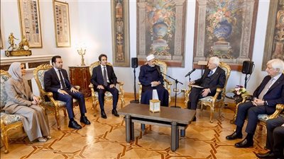 بسام راضي : الرئيس الايطالى ماتاريلا يستقبل فضيلة شيخ الأزهر الشريف احمد الطيب
