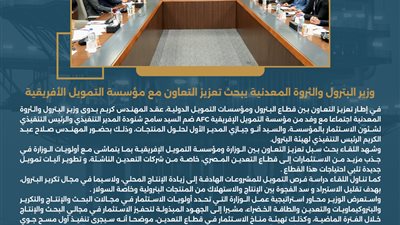 وزير البترول والثروة المعدنية يبحث تعزيز التعاون مع مؤسسة التمويل الأفريقية 