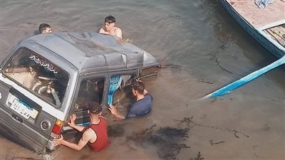 سقوط سيارة في رشاح طريق برشوم بطوخ دون خسائر بشرية