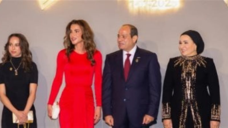 الملكة رانيا مع الرئيس