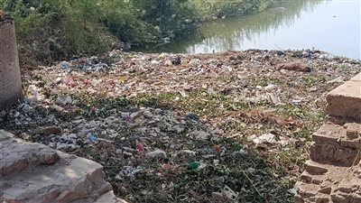 أهالي  قريه كوم بلال بقنا يستغيثون من تراكم القمامة وورد النيل بترعه اصفون