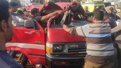 كارثة بزفتى.. مصرع شخصين وإصابة 4 آخرين في انقلاب ميكروباص بترعة بالغربية