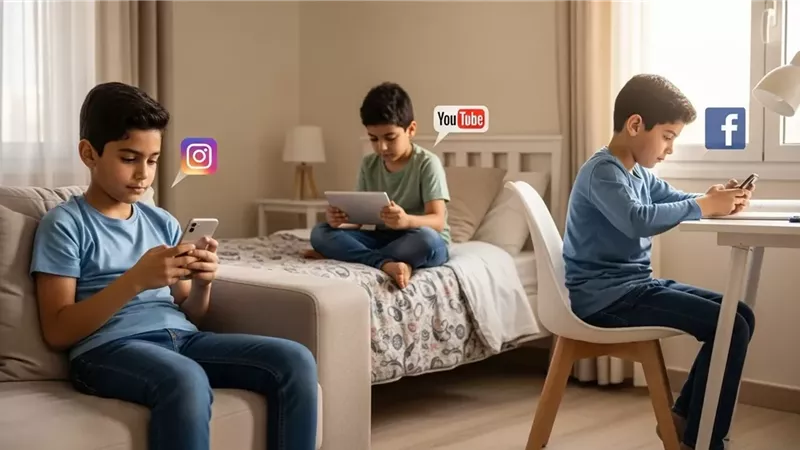 إدمان الأطفال للسوشيال