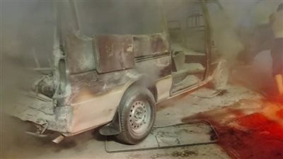 إصابة 5 أشخاص في حريق سيارة ميكروباص أعلى الدائري بالوراق 