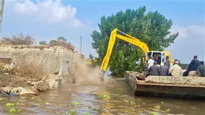الري تشن حملة إزالة موسعة على منازل مخالفة بأراضي طرح النهر في المنوفية