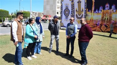 تجهيز ساحة المسجد الكبير ببورفؤاد لاستقبال المصليين لأداء صلاة عيد الفطر المبارك