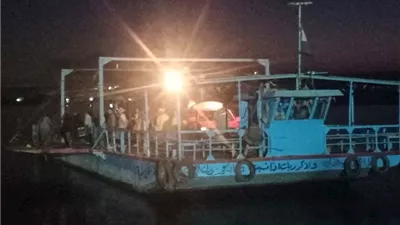 مصرع طفل إثر تصادم معدية بلانش سياحي في مياه النيل ببني سويف