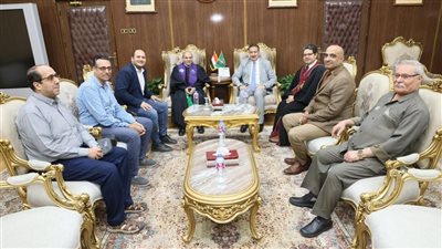 محافظ المنوفية يستقبل وفد الكنيسة الإنجيلية لتقديم التهنئة بعيد الفطر المبارك