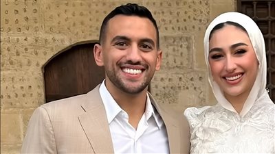 البطل الأولمبي أحمد الجندي يحتفل بعقد قرانه على مريم عامر  (صور)