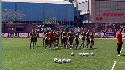 تدريبات بدنية قوية للأهلي قبل مواجهة الهلال السوداني