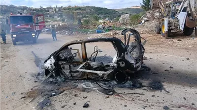 مسيرة إسرائيلية تستهدف سيارة بمحيط بلدة الناقورة بقضاء صور جنوبي لبنان 