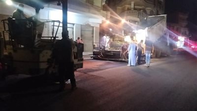 رصف طريق المحلة – قطور.. محور مروري جديد يربط المستشفى العام بقرية بلتاج 