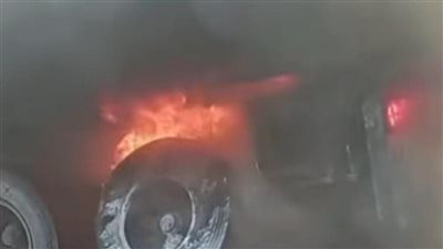 احتراق خلفية مقطورة أعلى الدائري في بهتيم.. والحماية المدنية تتدخل 