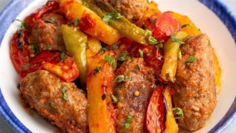 صينية كفتة بالخضار