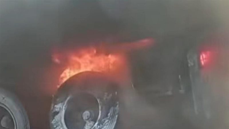 احتراق مقطورة بالقليوبية