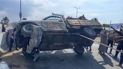 ارتباك مرورى بسبب تصادم 3 سيارات على طريق القاهرة الإسكندرية الزراعى 