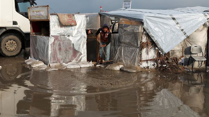 غرق خيام غزة جراء