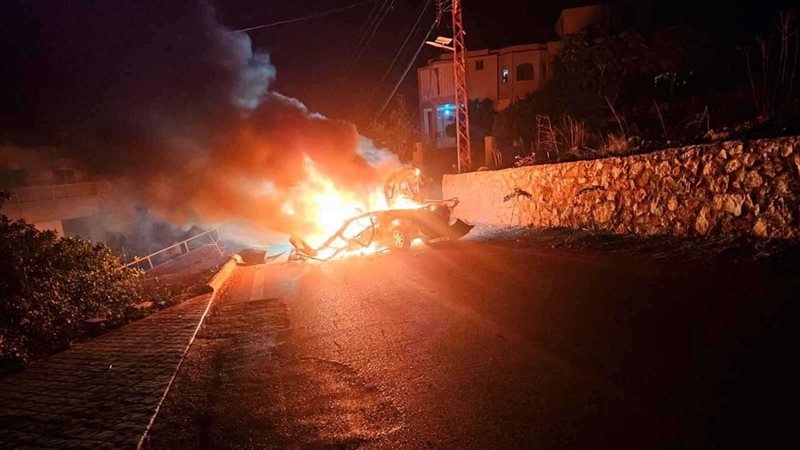 استهداف بلدة المنصوري