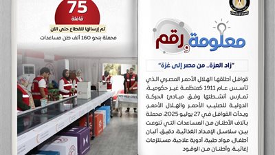 الهلال الأحمر المصري يطلق قافلة «زاد العزة .. من مصر إلى غزة» الـ75