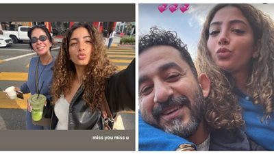 لي لي تحتفل بعيد ميلاد والديها أحمد حلمي ومنى زكي |صور