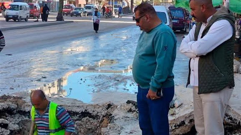 كسر ماسورة مياه الشرب