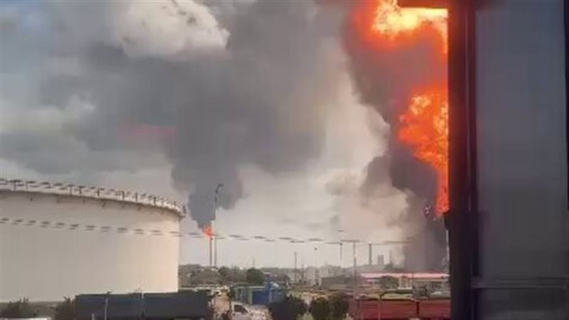 حريق في مشروع نفطي