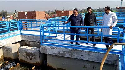 التراس يتفقد محطة مياه كوم القناطر لمتابعة أعمال التطوير ورفع كفاءة التشغيل