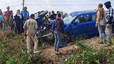 بالأسماء.. إصابة 9 فتيات في حادث تصادم سيارة بتروسيكل في بني سويف