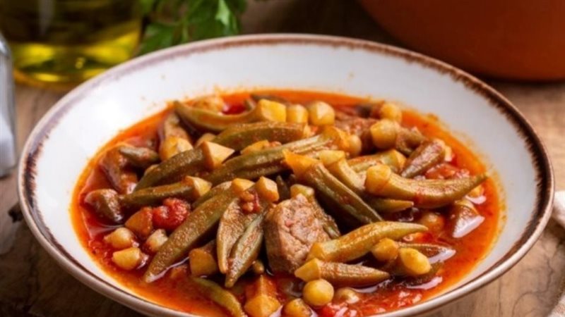 البامية باللحم الضاني