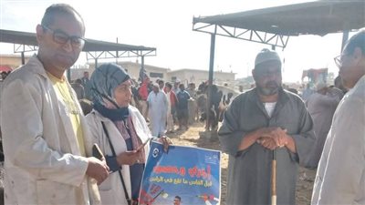 «بيطري السويس» تجري تحصينا للحيوانات الحية بسوق قرية الألبان اليوم السبت 