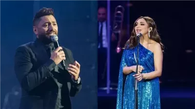 إنسان جميل.. أنغام تطلب من جمهور حفلها بالأهرامات الدعاء بالشفاء لتامر حسني