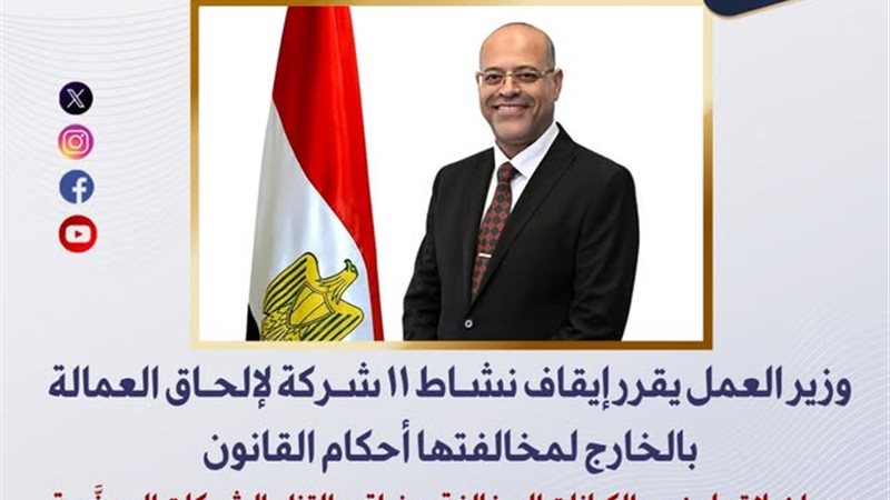 وزير العمل يقرر إيقاف