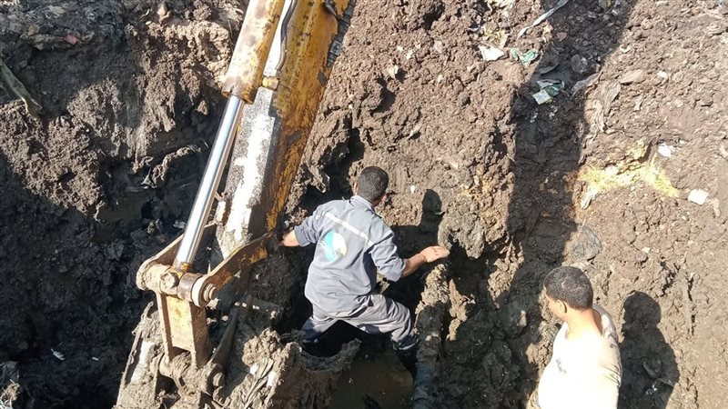 إصلاح خط مياه بشبرا