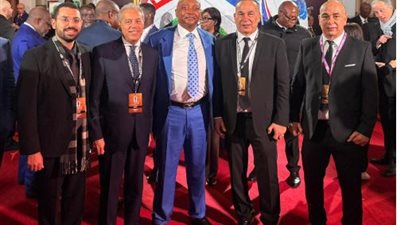 حسام وإبراهيم حسن والدرندلي في حضور باتريس موتسيبي بمراسم قرعة المونديال 2026