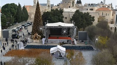 بث مباشر|الاستعدادات لحفل إنارة شجرة عيد الميلاد في بيت لحم
