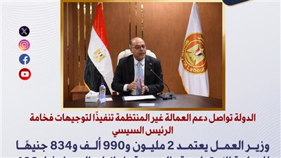 وزير العمل يعتمد 2 مليون و990 ألفًا و834 جنيهًا للرعاية الاجتماعية والصحية