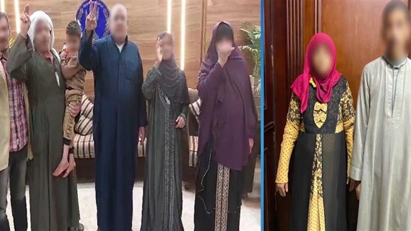 المتهم وزوجته وطفل سوهاج بعد عودته 