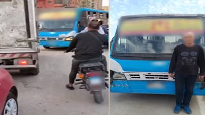 ضبط سائق سيارة نقل جماعي لسيره عكس الاتجاه بالجيزة