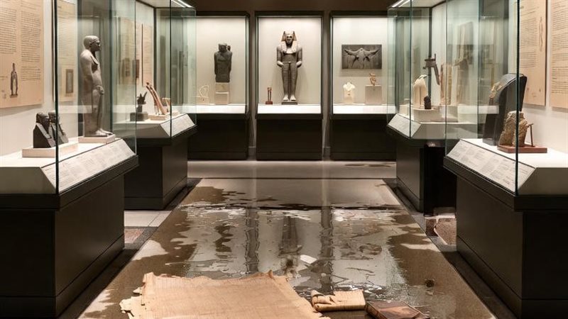 غرق قسم الآثار المصرية