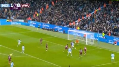 نتيجة وأهداف مباراة مانشستر سيتي ووست هام (2-0) الشوط الأول 