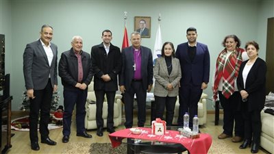 أندريه زكي يستقبل السفيرة نائلة جبر بمقر الهيئة القبطية الإنجيلية