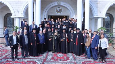 البطريرك إبراهيم إسحق يستقبل البابا تواضروس الثاني للتهنئة بعيد الميلاد المجيد