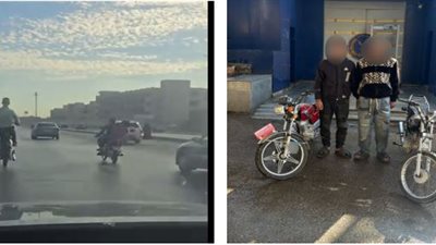 حركات استعراضية.. ضبط قائدى دراجتين بخاريتين عرضا حياة المواطنين للخطر 