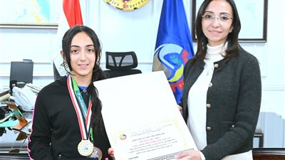  جاكلين عازر تُكرّم بطلتين في المشروع القومي للموهبة والبطل الأولمبي