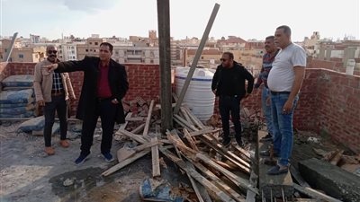 إزالة فورية لأعمال بناء مخالفة تهدد السلامة الإنشائية وحياة المواطنين بالسويس