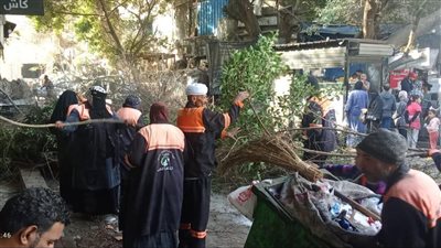 طاهر الخولي يتابع تقليم الأشجار في ميدان السرايا | صور