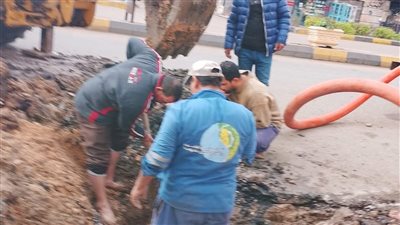 تحرك عاجل لإصلاح انفجار خط مياه بمدينة تلا بمحافظة المنوفية
