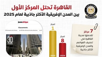 الإعلامي للوزراء: القاهرة تتصدر المدن الإفريقية الأكثر جاذبية لعام 2025