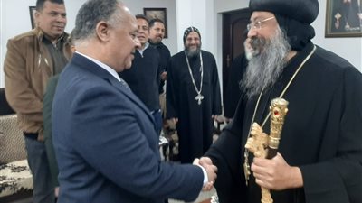 السكرتيرالعام لمحافظة الجيزة يزور مطرانية أطفيح للتهنئة بعيد الميلاد المجيد